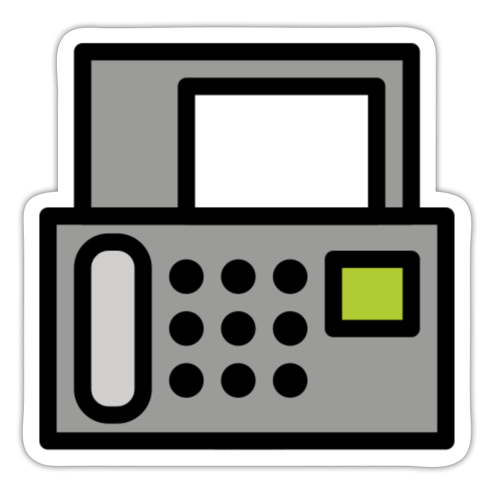 Fax Machine Moji Sticker - Emoji.Express - white matte