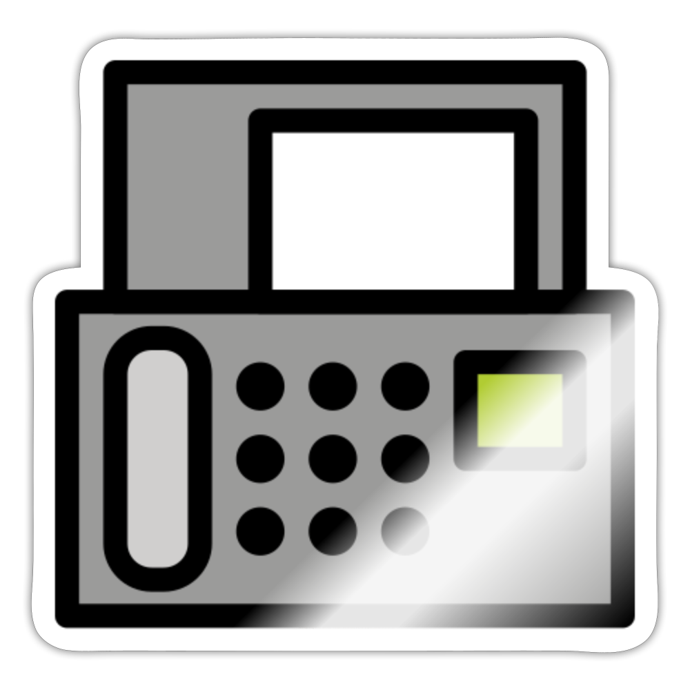 Fax Machine Moji Sticker - Emoji.Express - white glossy