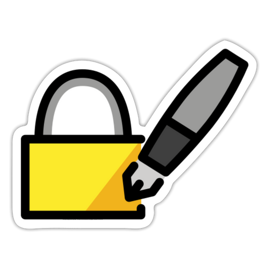 Locked with Pen Moji Sticker - Emoji.Express - white matte