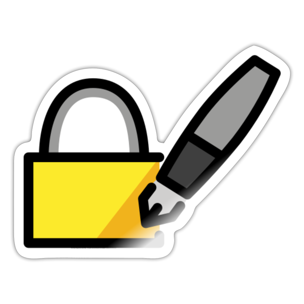 Locked with Pen Moji Sticker - Emoji.Express - white glossy