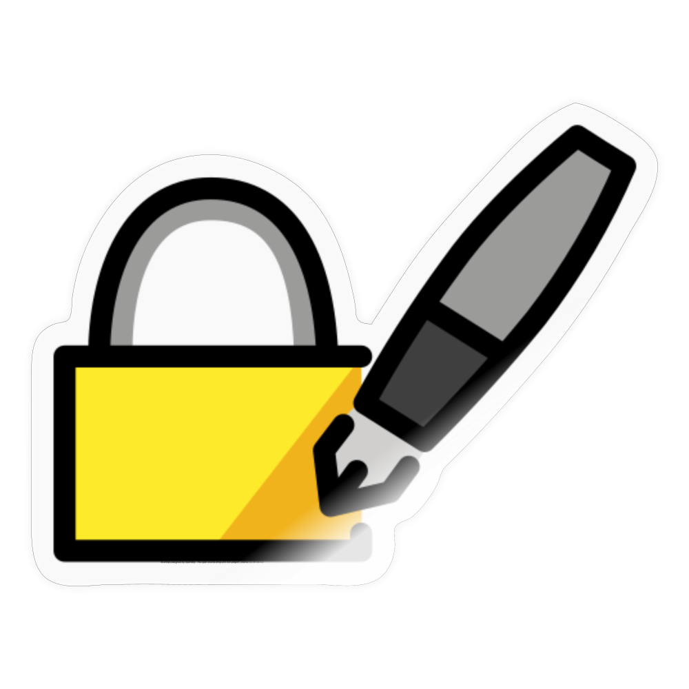 Locked with Pen Moji Sticker - Emoji.Express - transparent glossy