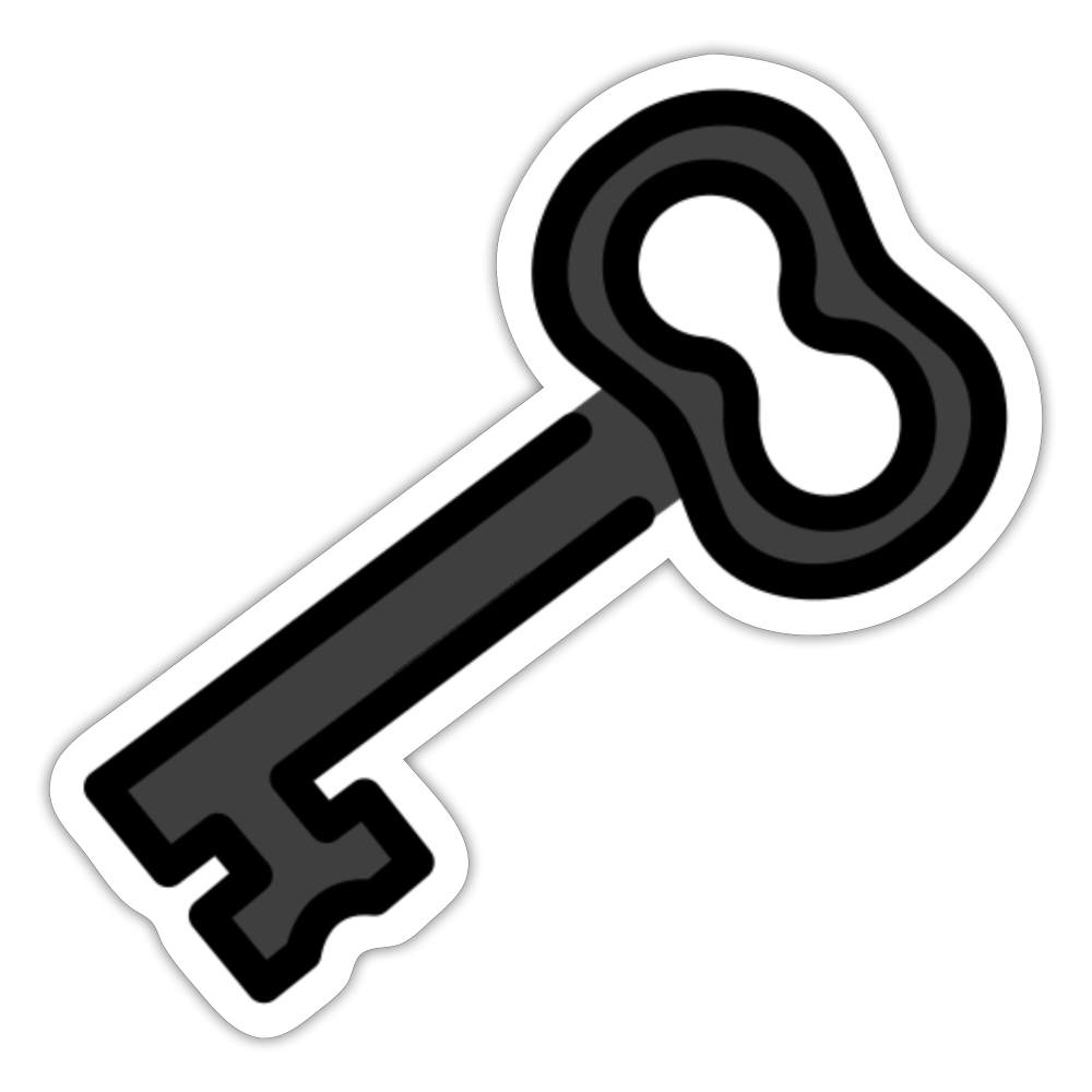 Old Key Moji Sticker - Emoji.Express - white matte