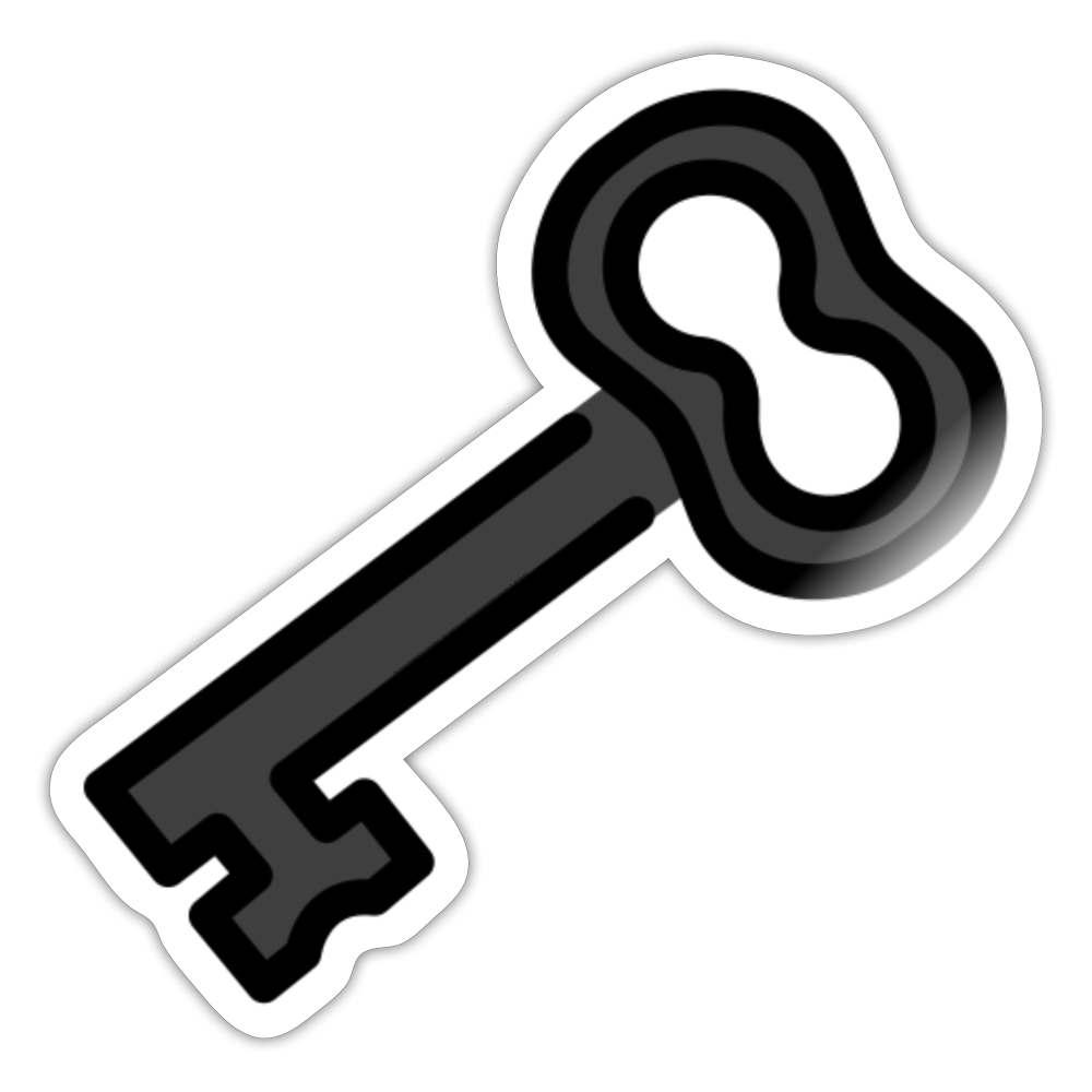 Old Key Moji Sticker - Emoji.Express - white glossy