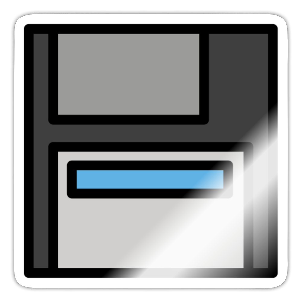 Floppy Disk Moji Sticker - Emoji.Express - white glossy