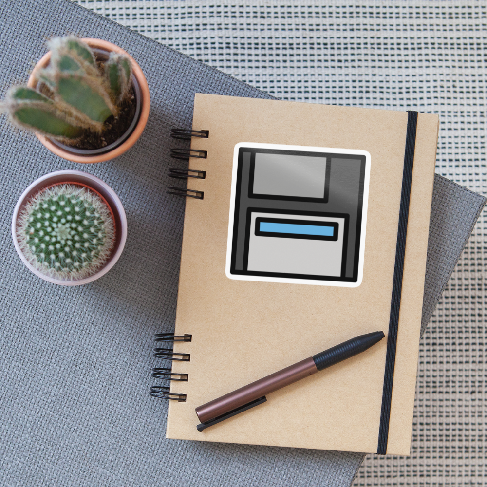 Floppy Disk Moji Sticker - Emoji.Express - white glossy