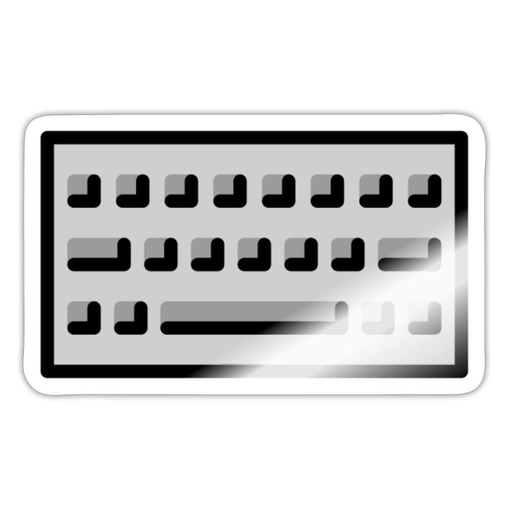 Keyboard Moji Sticker - Emoji.Express - white glossy