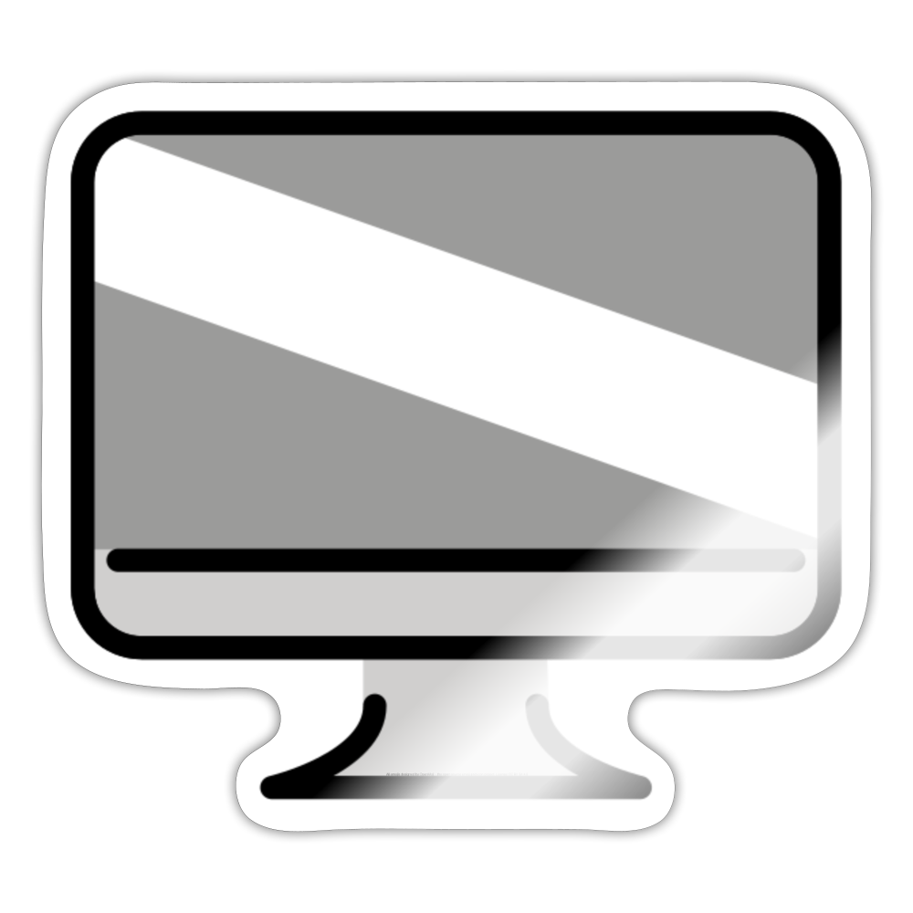 Desktop Computer Moji Sticker - Emoji.Express - white glossy
