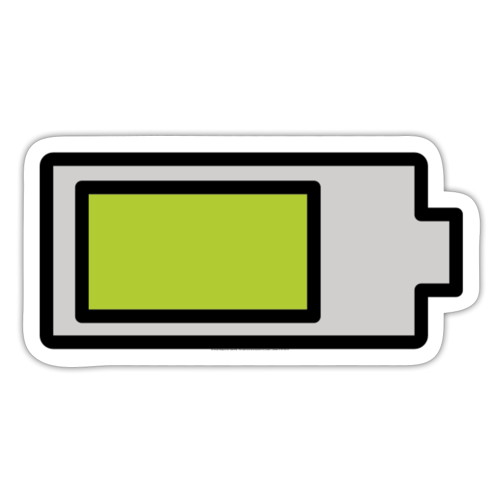 Battery Moji Sticker - Emoji.Express - white matte