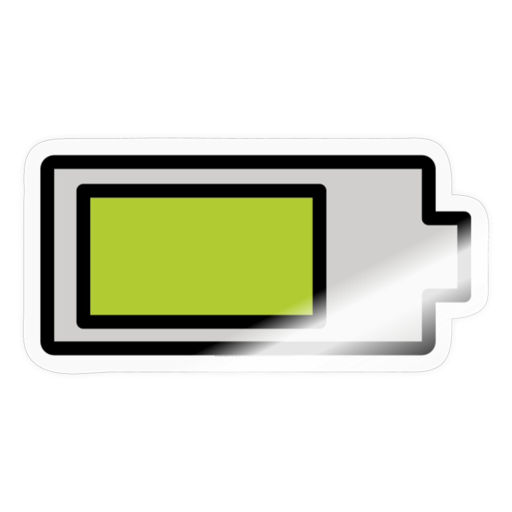 Battery Moji Sticker - Emoji.Express - transparent glossy