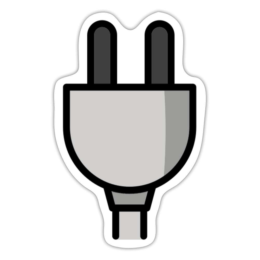 Electric Plug Moji Sticker - Emoji.Express - white matte