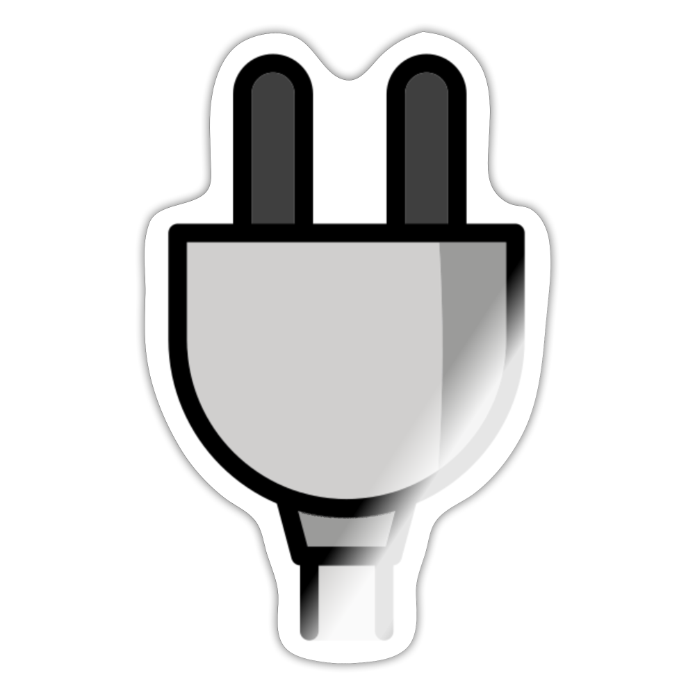 Electric Plug Moji Sticker - Emoji.Express - white glossy