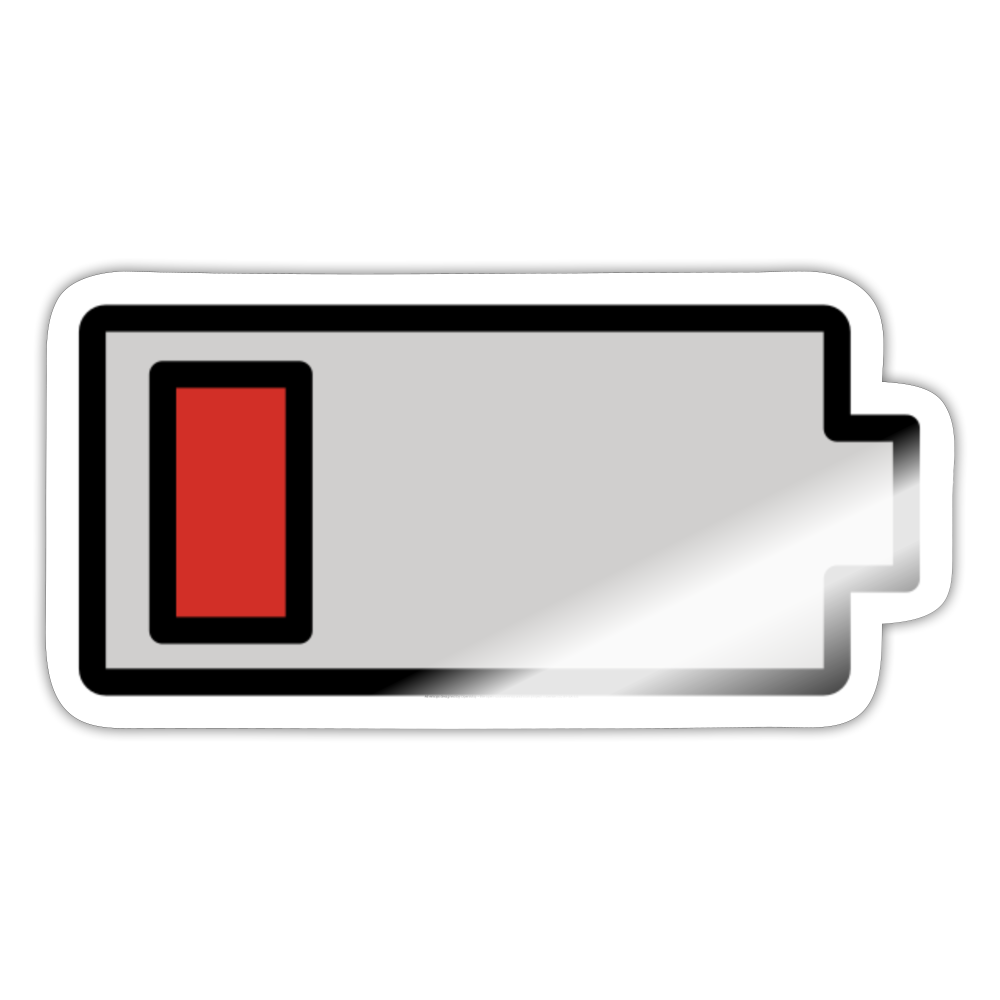 Low Battery Moji Sticker - Emoji.Express - white glossy