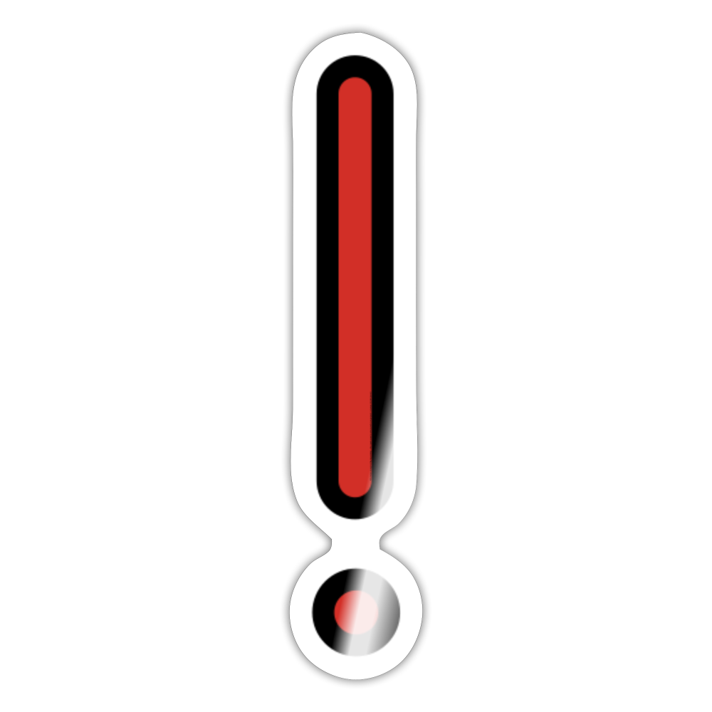 Red Exclamation Mark Moji Sticker - Emoji.Express - white glossy