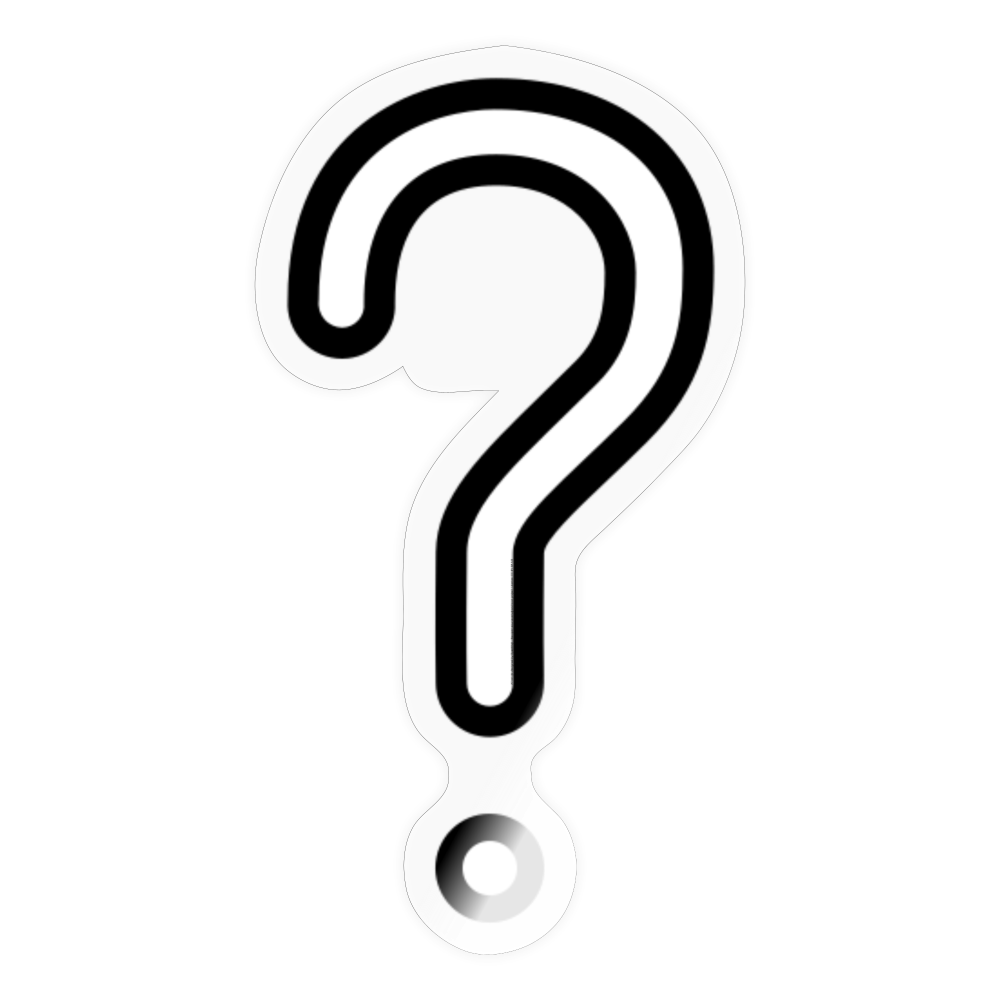 White Question Mark Moji Sticker - Emoji.Express - transparent glossy