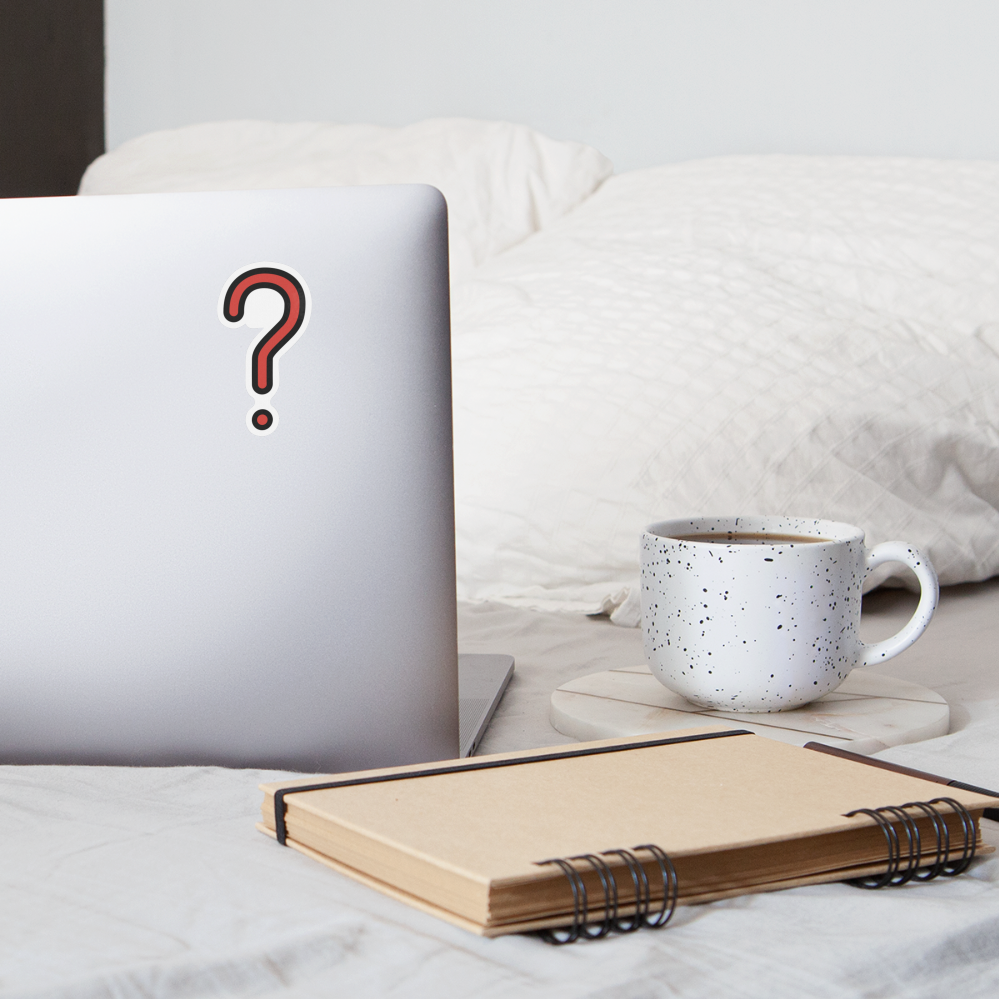 Red Question Mark Moji Sticker - Emoji.Express - white matte