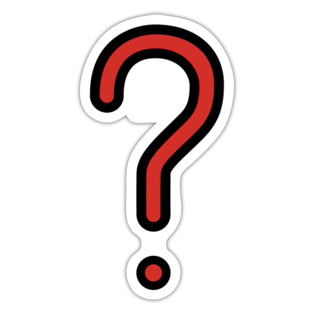 Red Question Mark Moji Sticker - Emoji.Express - white matte