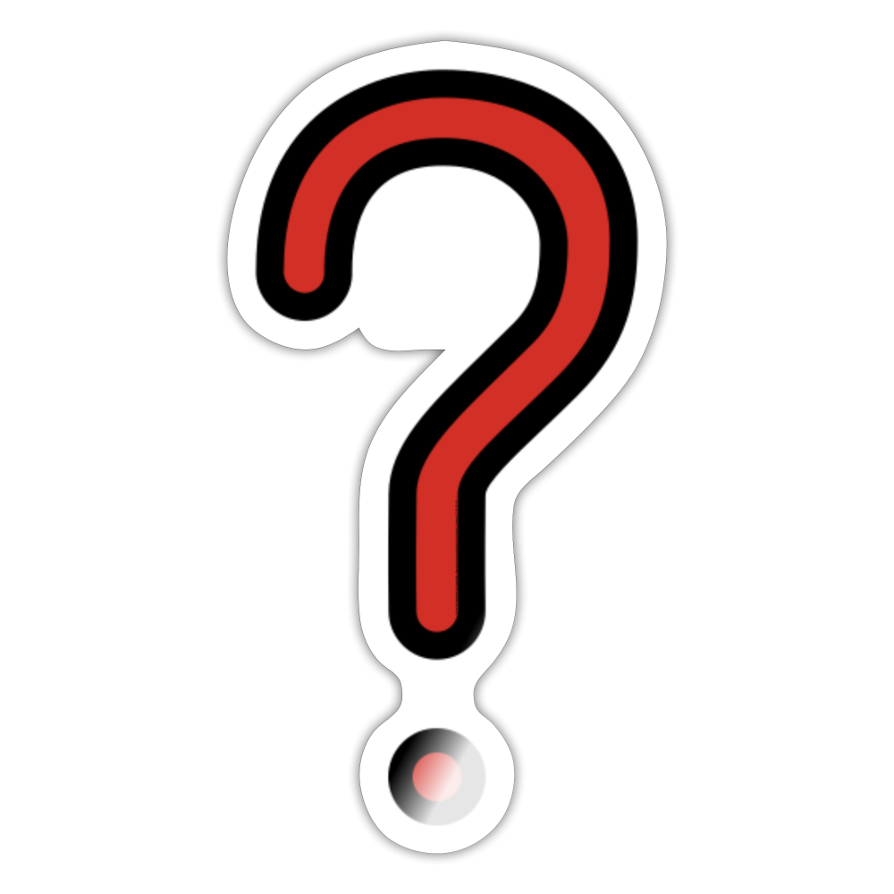 Red Question Mark Moji Sticker - Emoji.Express - white glossy