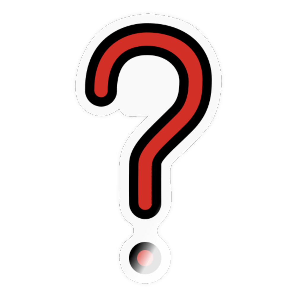 Red Question Mark Moji Sticker - Emoji.Express - transparent glossy