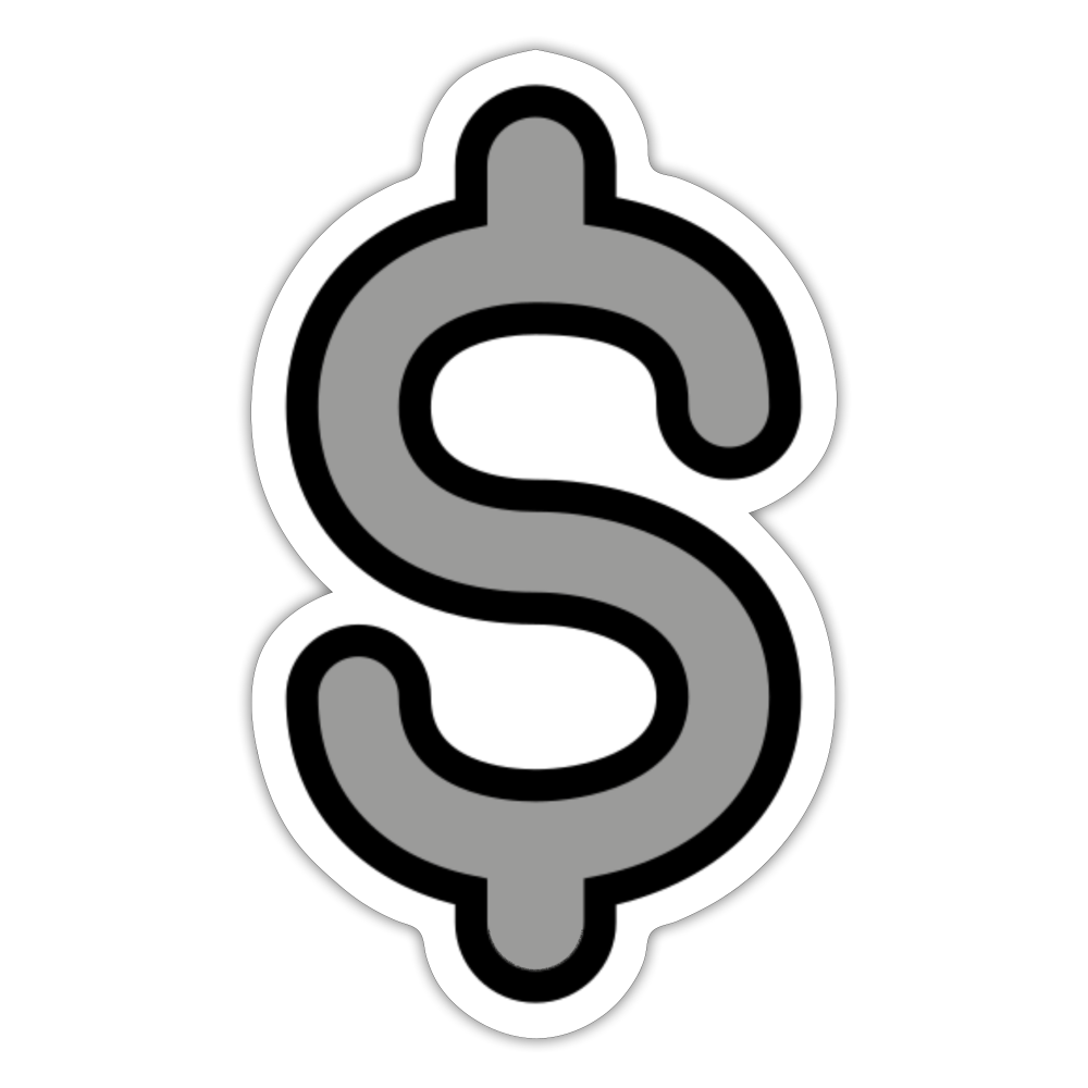 Heavy Dollar Sign Moji Sticker - Emoji.Express - white matte