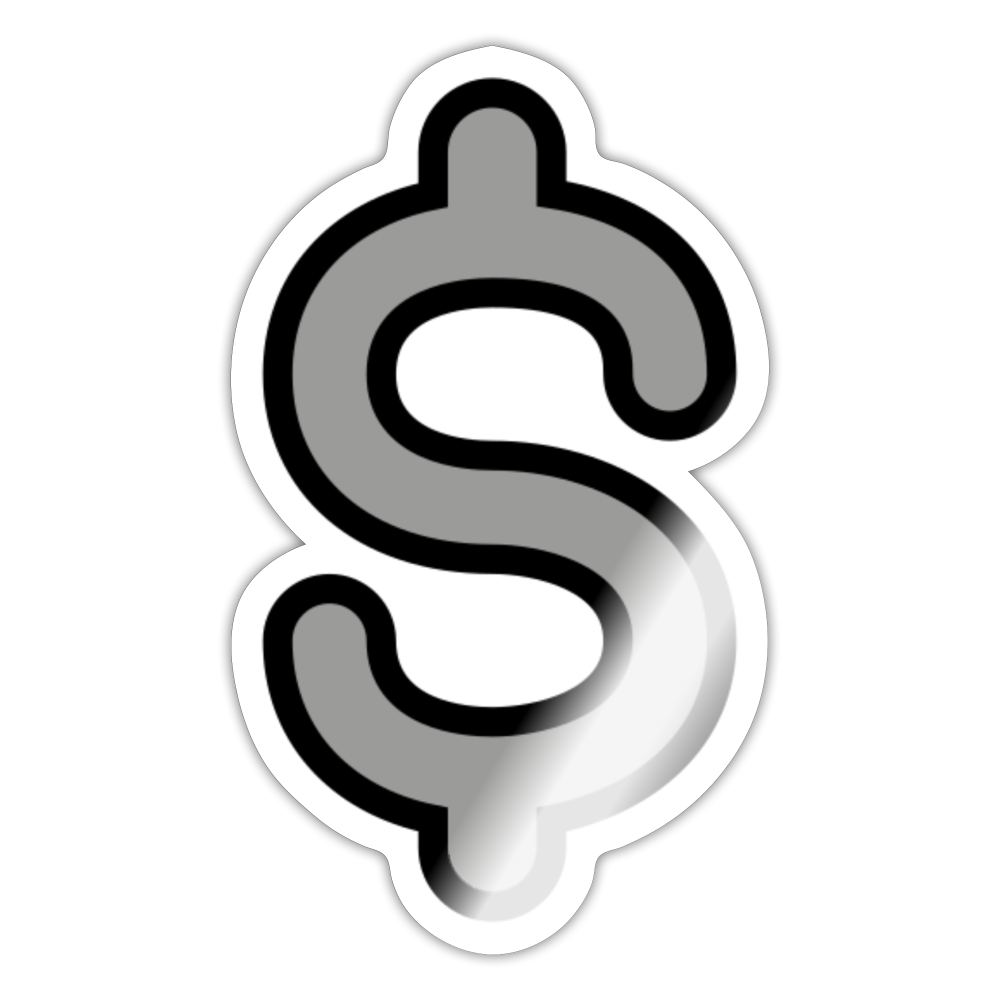 Heavy Dollar Sign Moji Sticker - Emoji.Express - white glossy