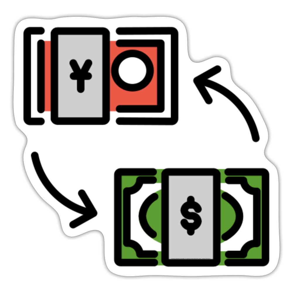Currency Exchange Moji Sticker - Emoji.Express - white matte