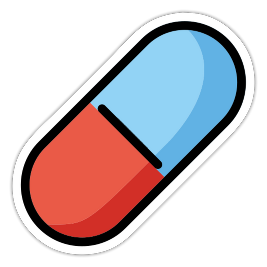 Pill Moji Sticker - Emoji.Express - white matte