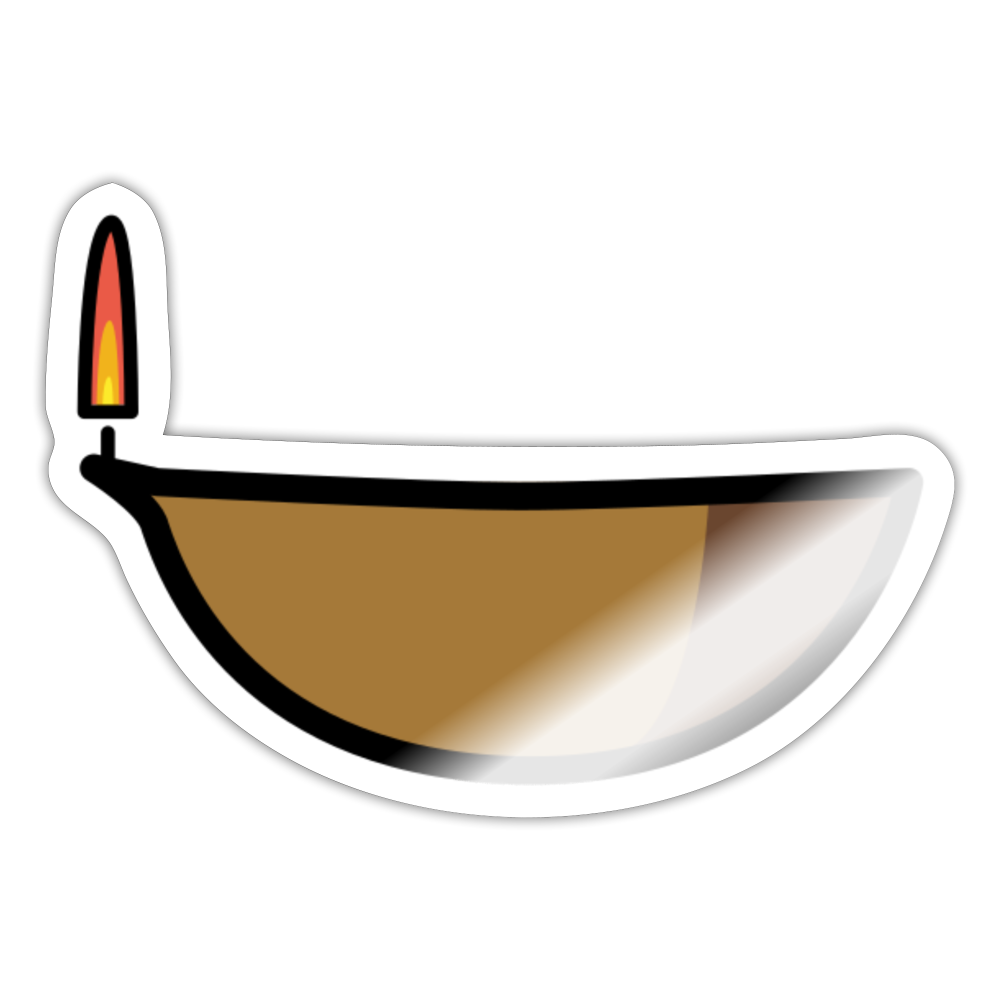 Diya Lamp Moji Sticker - Emoji.Express - white glossy