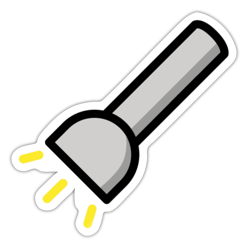 Flashlight Moji Sticker - Emoji.Express - white glossy