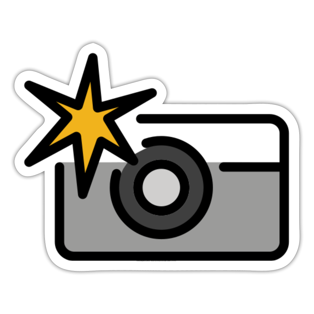 Camera with Flash Moji Sticker - Emoji.Express - white matte