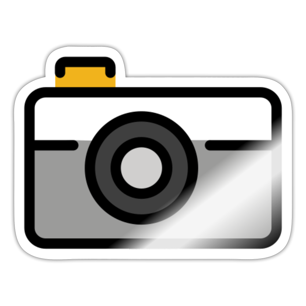 Camera Moji Sticker - Emoji.Express - white glossy