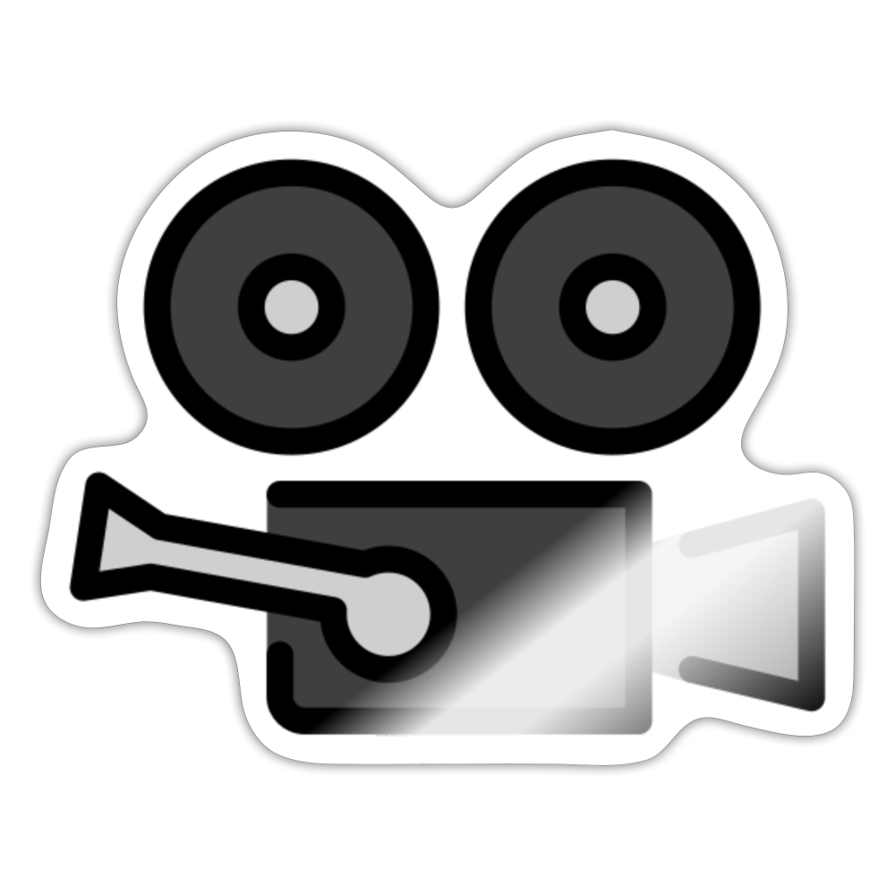 Movie Camera Moji Sticker - Emoji.Express - white glossy