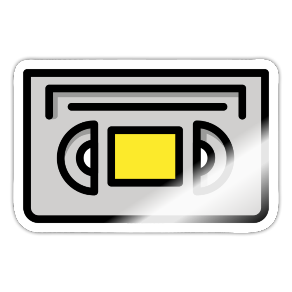 Video Cassette Moji Sticker - Emoji.Express - white glossy