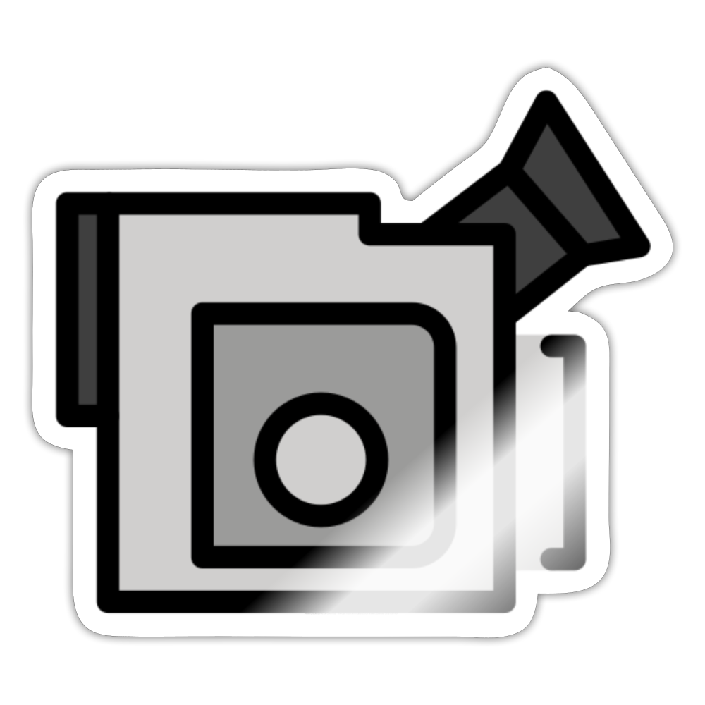 Video Camera Moji Sticker - Emoji.Express - white glossy