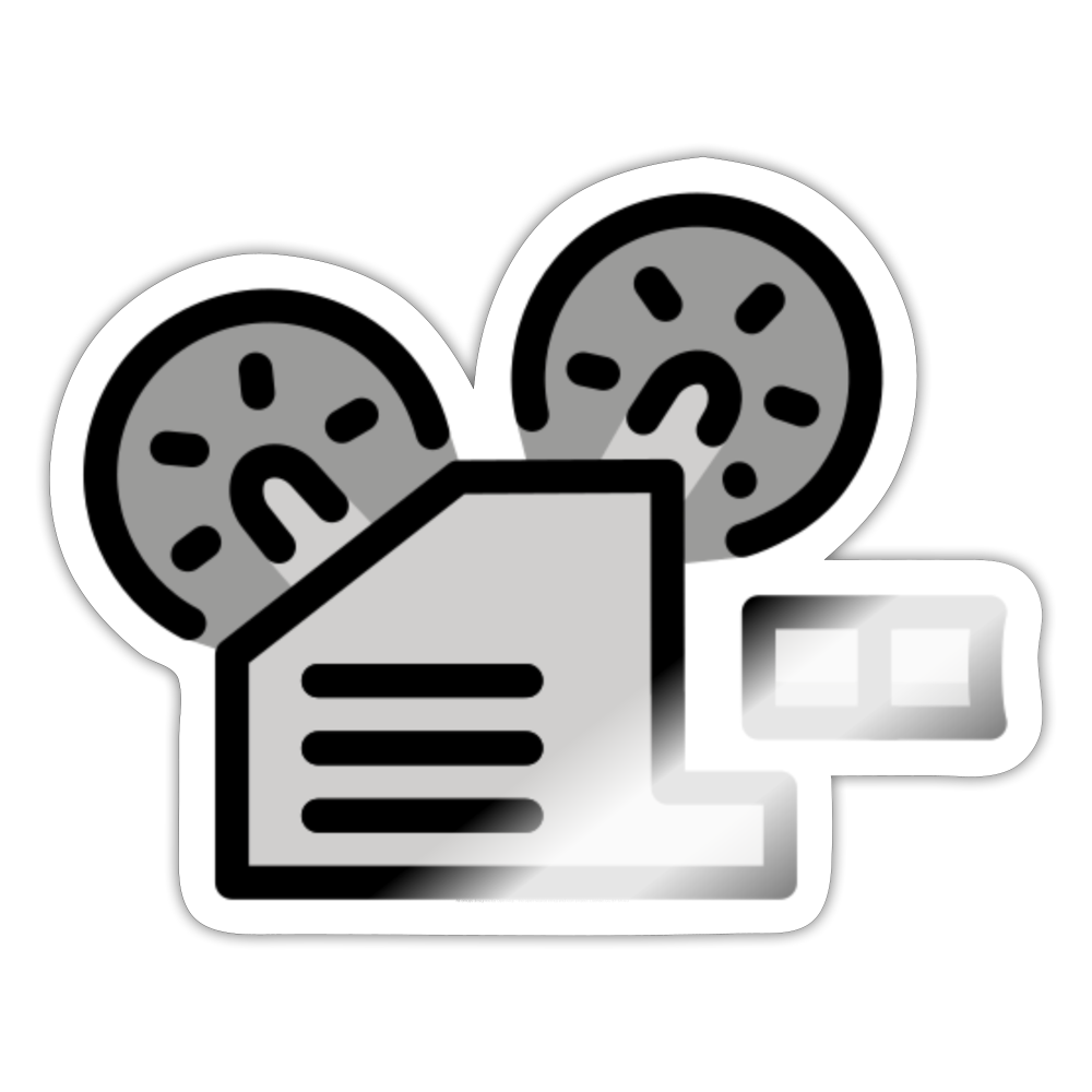 Film Projector Moji Sticker - Emoji.Express - white glossy