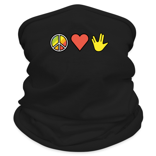 Customizable Peace Love and Prosperity Mojis Multifunctional Scarf - Emoji.Express - black