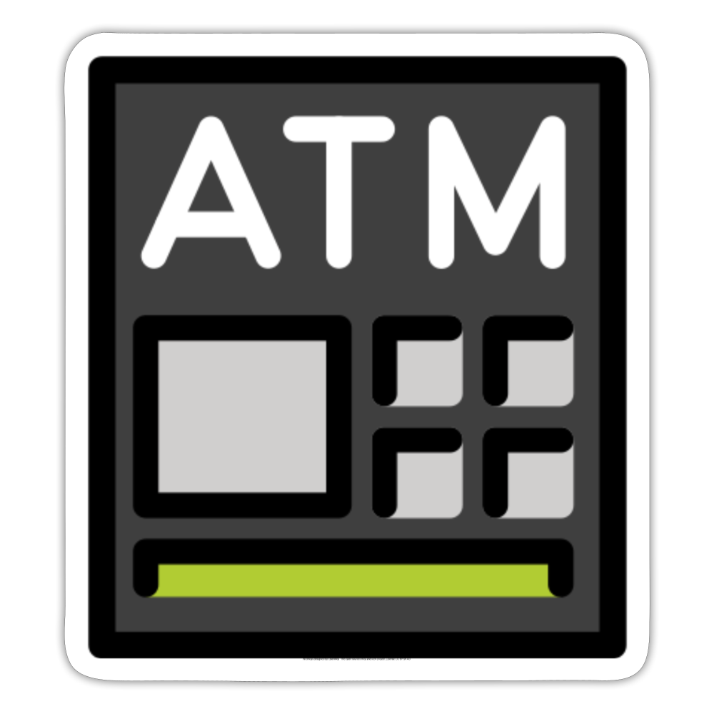 ATM Sign Moji Sticker - Emoji.Express - white matte