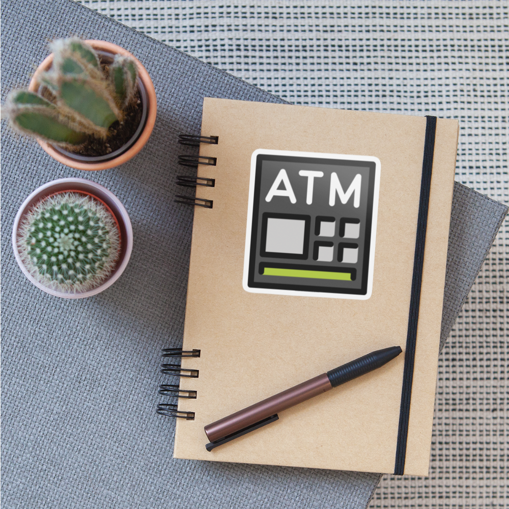 ATM Sign Moji Sticker - Emoji.Express - white matte