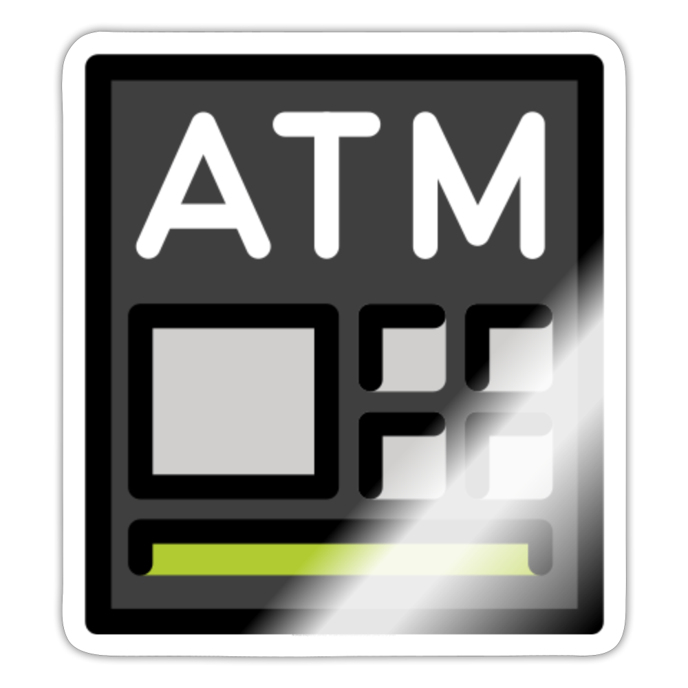 ATM Sign Moji Sticker - Emoji.Express - white glossy