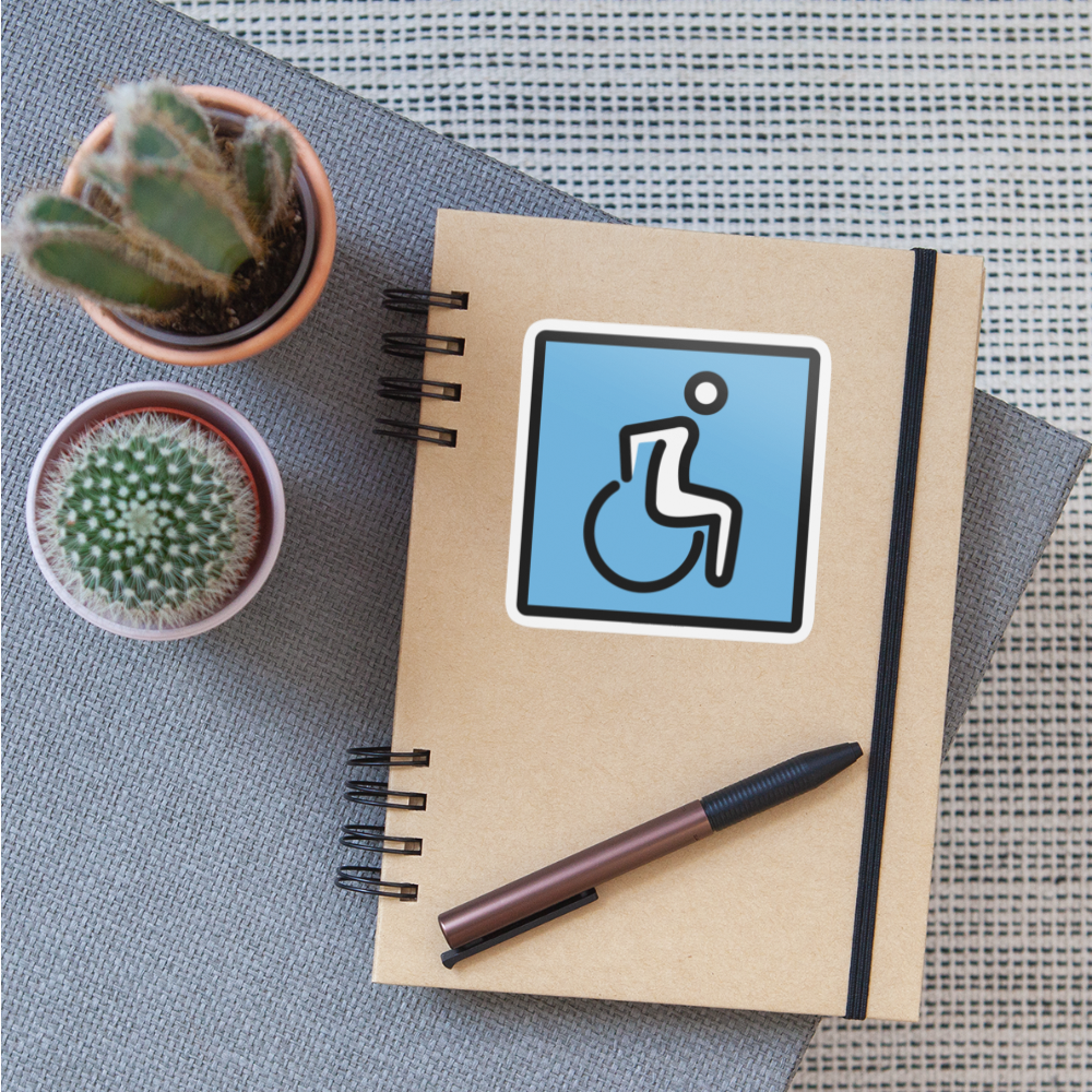 Wheelchair Symbol Moji Sticker - Emoji.Express - white matte