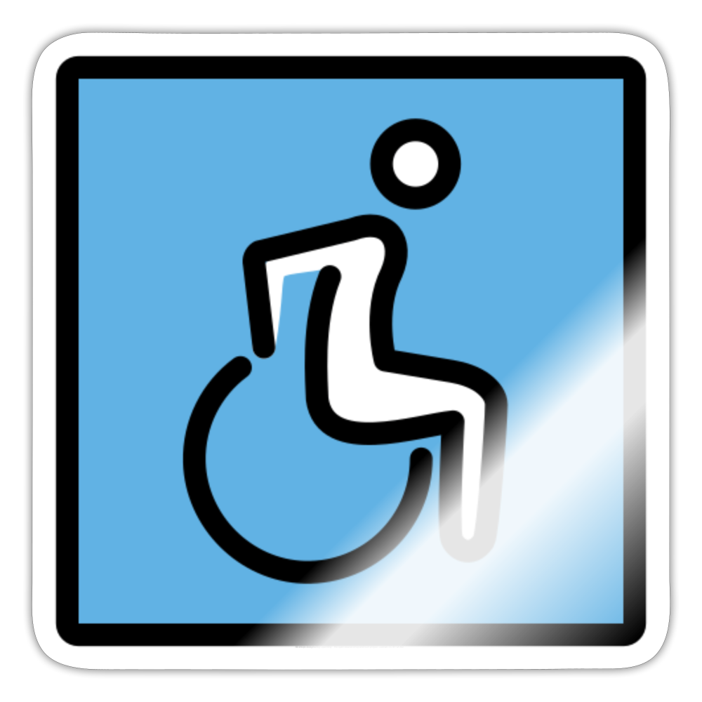 Wheelchair Symbol Moji Sticker - Emoji.Express - white glossy