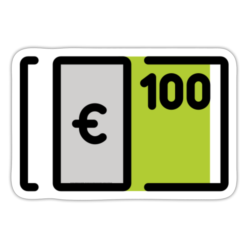 Euro Banknote Moji Sticker - Emoji.Express - white matte