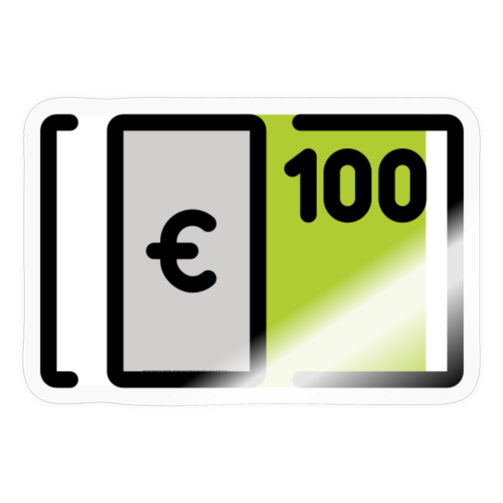 Euro Banknote Moji Sticker - Emoji.Express - transparent glossy