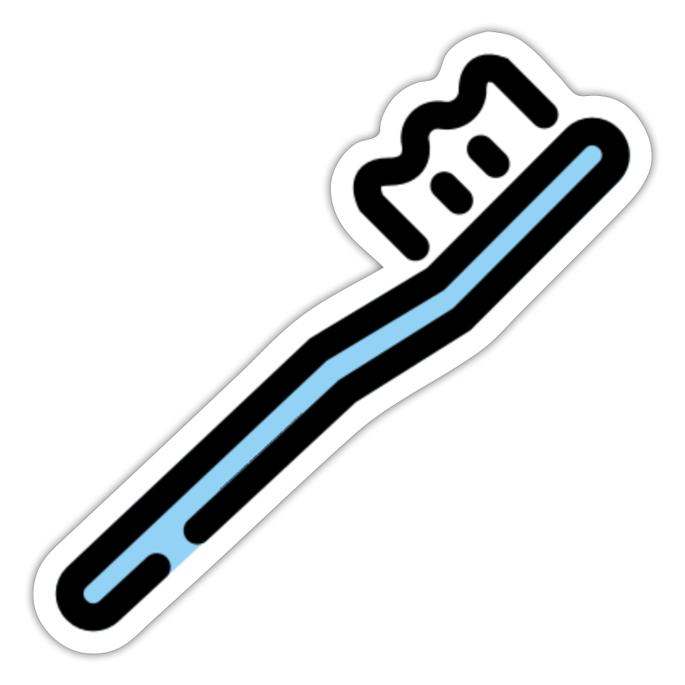Toothbrush Moji Sticker - Emoji.Express - white glossy