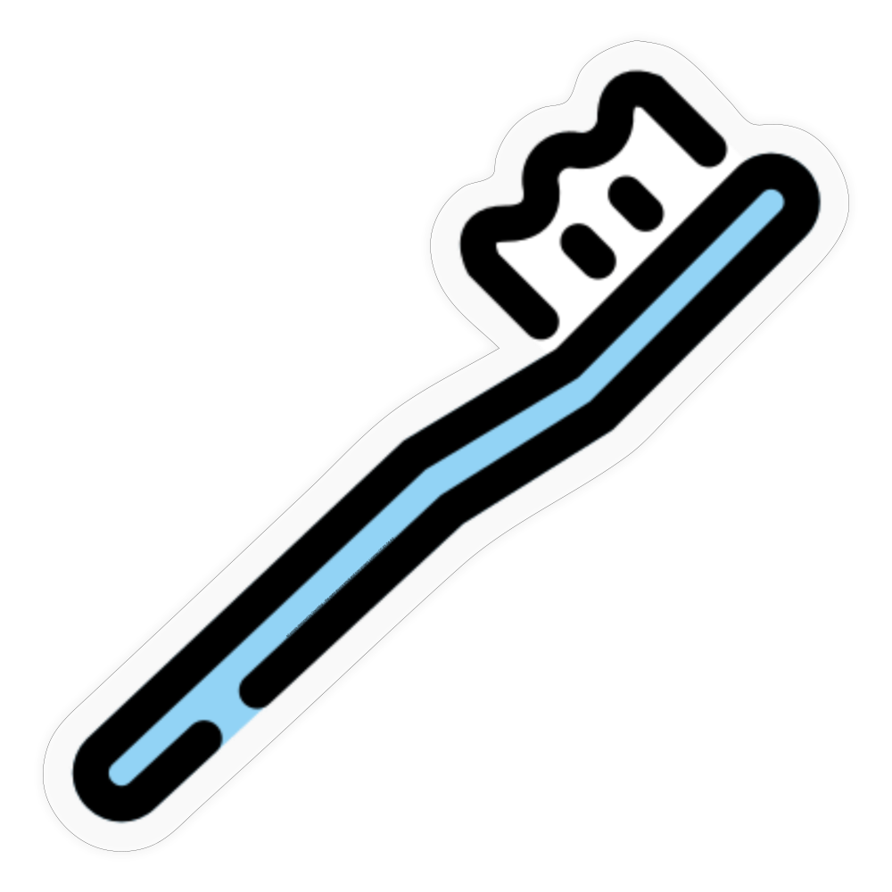 Toothbrush Moji Sticker - Emoji.Express - transparent glossy