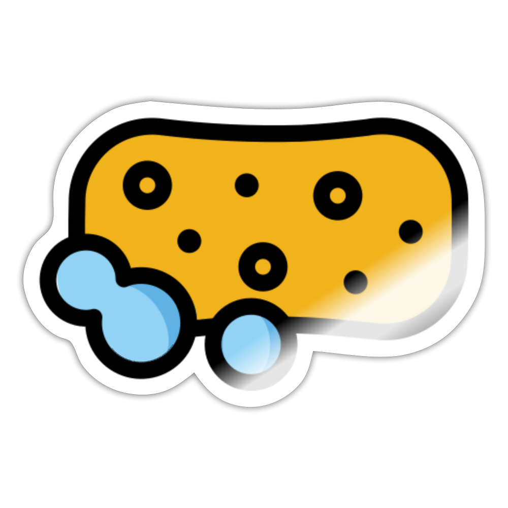 Sponge Moji Sticker - Emoji.Express - white glossy