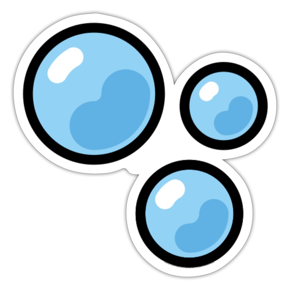 Bubbles Moji Sticker - Emoji.Express - white matte