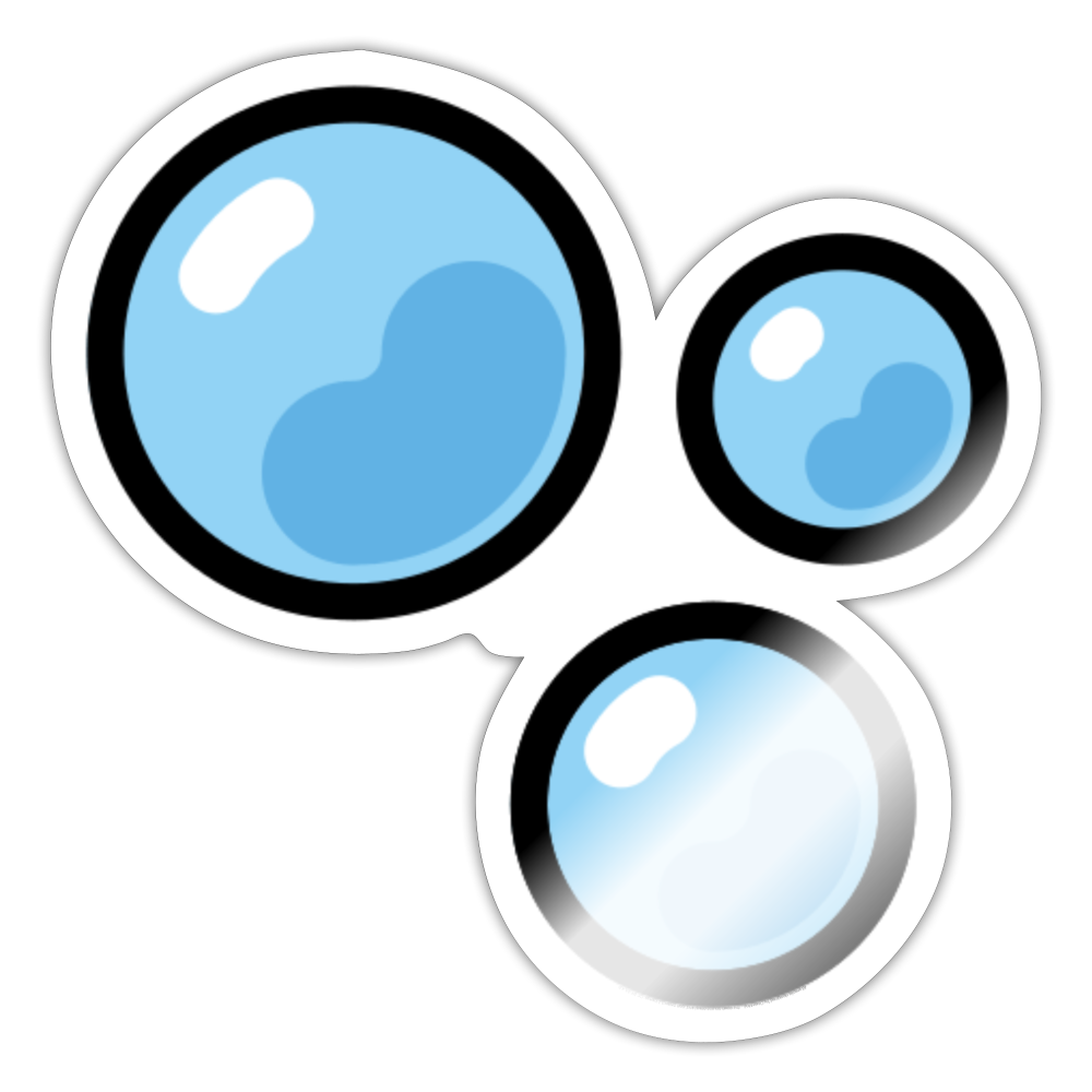 Bubbles Moji Sticker - Emoji.Express - white glossy