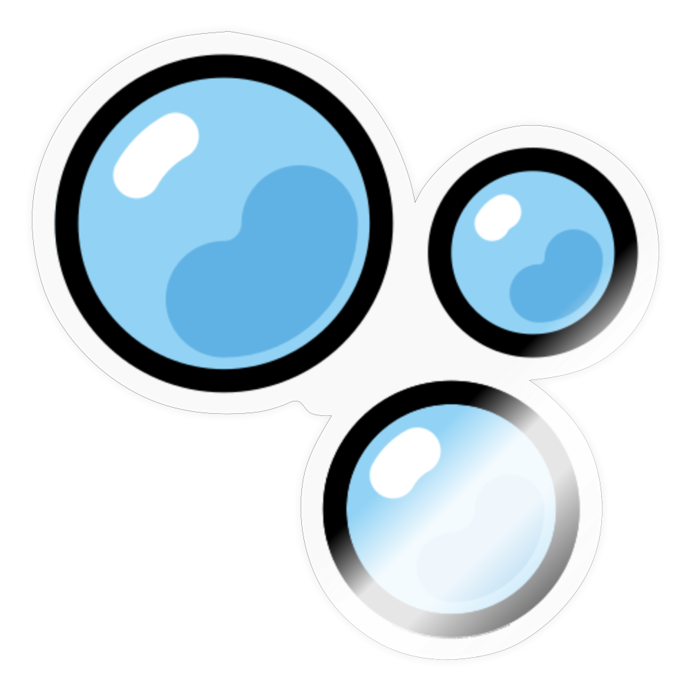 Bubbles Moji Sticker - Emoji.Express - transparent glossy