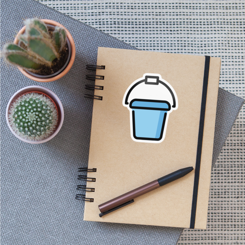 Bucket Moji Sticker - Emoji.Express - white glossy