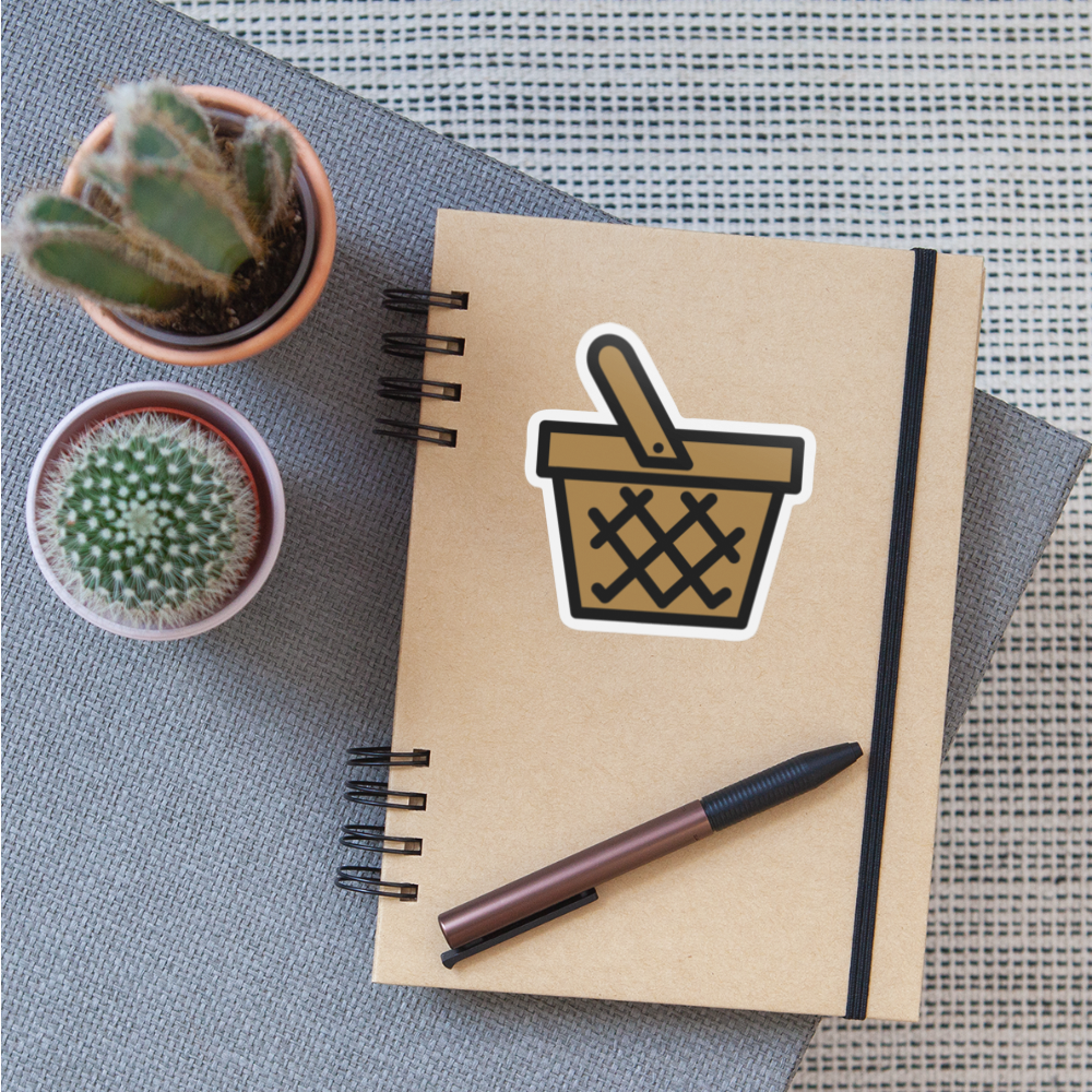 Basket Moji Sticker - Emoji.Express - white matte